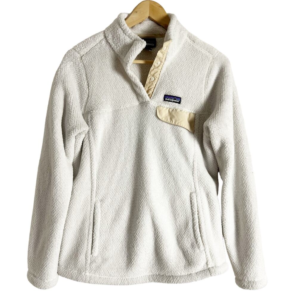 Patagonia Women’s Re-Tool Half Snap Ivory Fleece Pullover Size Medium - Picture 2 of 8